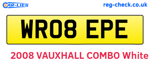 WR08EPE are the vehicle registration plates.