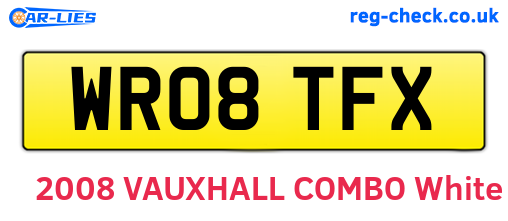WR08TFX are the vehicle registration plates.