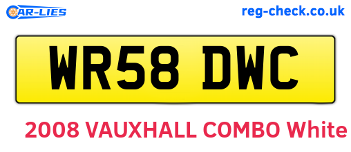 WR58DWC are the vehicle registration plates.