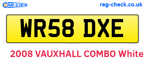 WR58DXE are the vehicle registration plates.