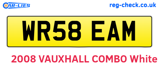 WR58EAM are the vehicle registration plates.
