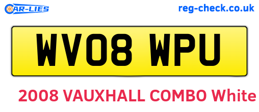 WV08WPU are the vehicle registration plates.