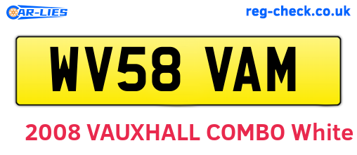 WV58VAM are the vehicle registration plates.