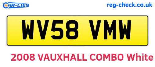 WV58VMW are the vehicle registration plates.