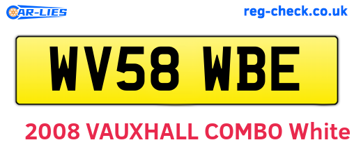 WV58WBE are the vehicle registration plates.