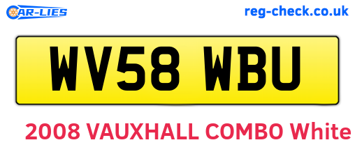 WV58WBU are the vehicle registration plates.
