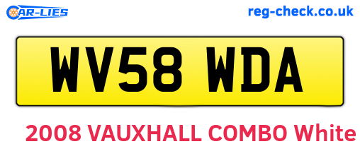 WV58WDA are the vehicle registration plates.