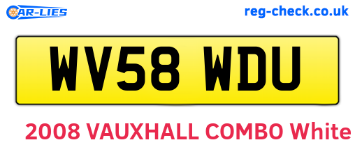 WV58WDU are the vehicle registration plates.