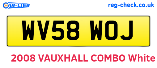 WV58WOJ are the vehicle registration plates.