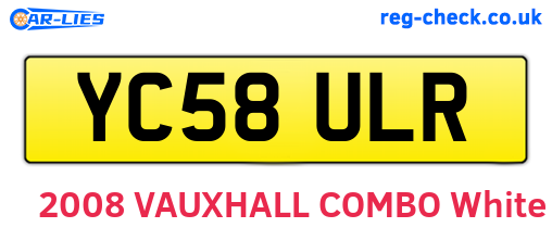 YC58ULR are the vehicle registration plates.