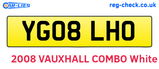 YG08LHO are the vehicle registration plates.