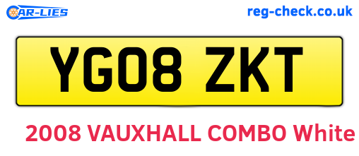YG08ZKT are the vehicle registration plates.
