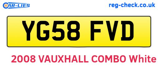 YG58FVD are the vehicle registration plates.