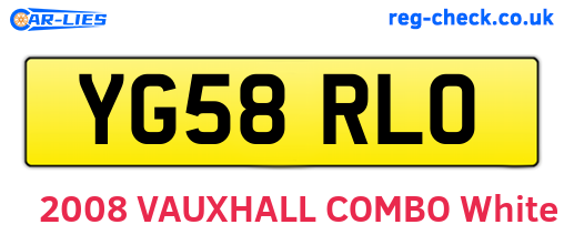 YG58RLO are the vehicle registration plates.