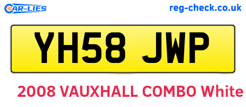 YH58JWP are the vehicle registration plates.