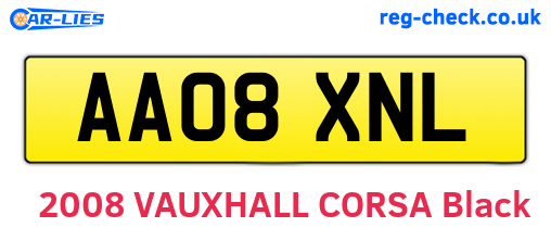 AA08XNL are the vehicle registration plates.