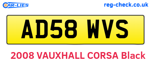 AD58WVS are the vehicle registration plates.