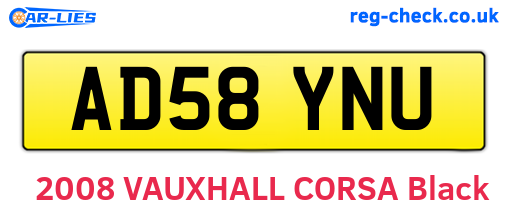AD58YNU are the vehicle registration plates.