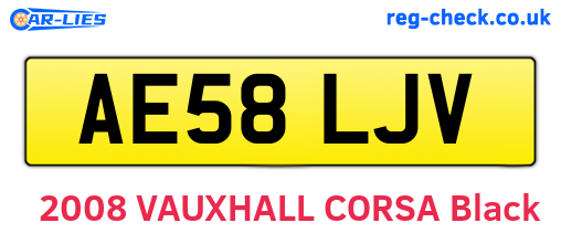 AE58LJV are the vehicle registration plates.
