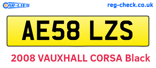 AE58LZS are the vehicle registration plates.