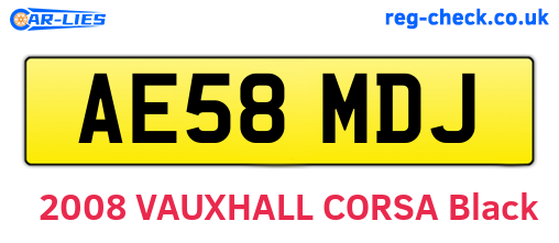 AE58MDJ are the vehicle registration plates.