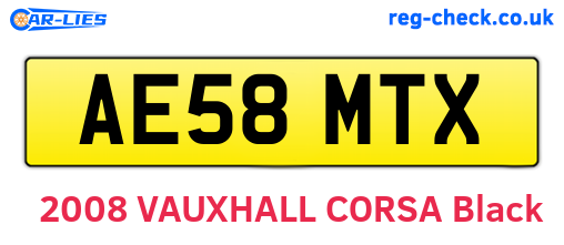 AE58MTX are the vehicle registration plates.