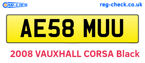 AE58MUU are the vehicle registration plates.