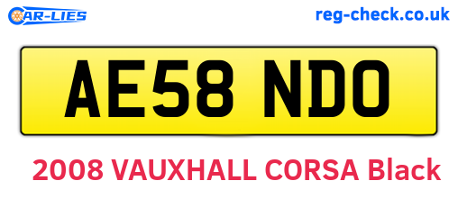 AE58NDO are the vehicle registration plates.