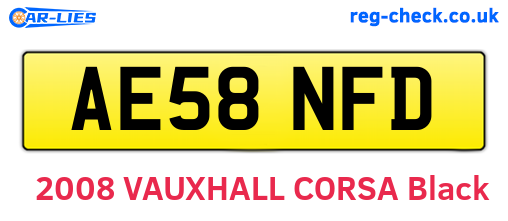 AE58NFD are the vehicle registration plates.
