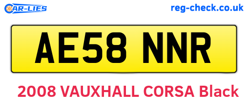 AE58NNR are the vehicle registration plates.