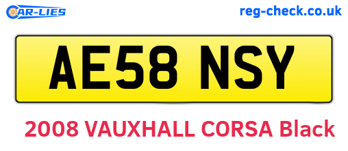 AE58NSY are the vehicle registration plates.