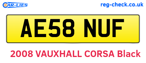 AE58NUF are the vehicle registration plates.