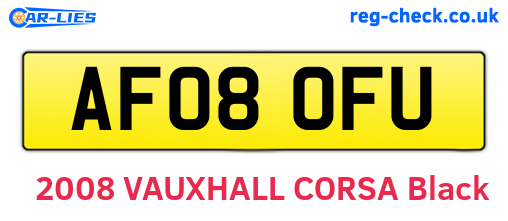 AF08OFU are the vehicle registration plates.