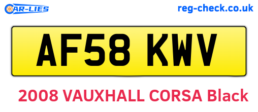 AF58KWV are the vehicle registration plates.
