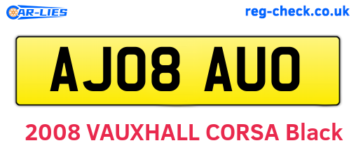AJ08AUO are the vehicle registration plates.
