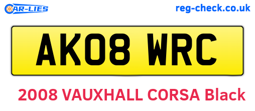 AK08WRC are the vehicle registration plates.