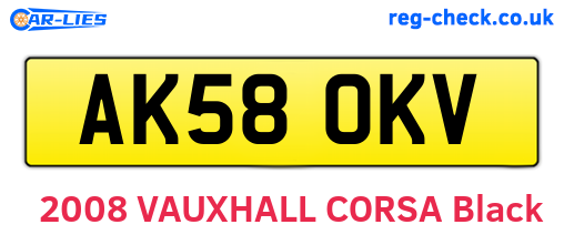 AK58OKV are the vehicle registration plates.
