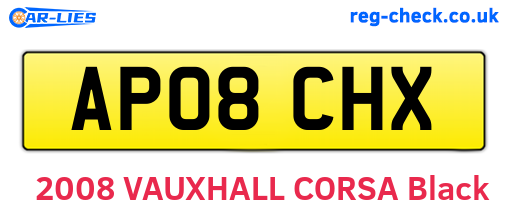 AP08CHX are the vehicle registration plates.