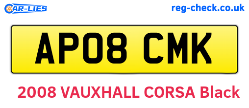 AP08CMK are the vehicle registration plates.