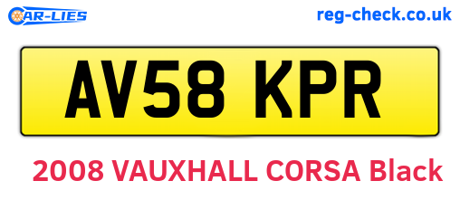 AV58KPR are the vehicle registration plates.