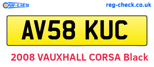 AV58KUC are the vehicle registration plates.
