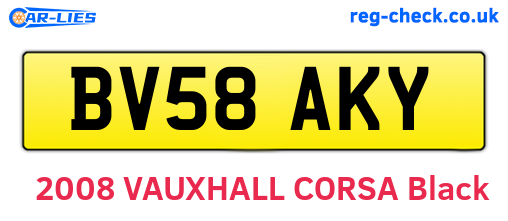 BV58AKY are the vehicle registration plates.