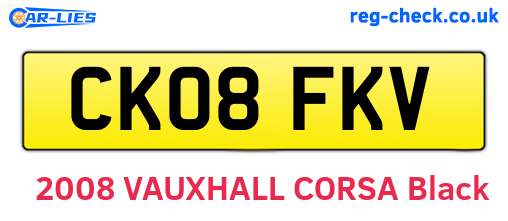 CK08FKV are the vehicle registration plates.