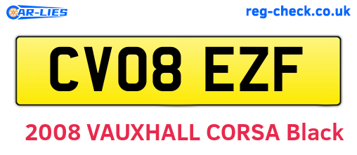 CV08EZF are the vehicle registration plates.