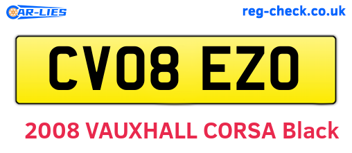 CV08EZO are the vehicle registration plates.