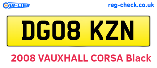 DG08KZN are the vehicle registration plates.