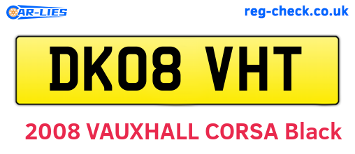 DK08VHT are the vehicle registration plates.