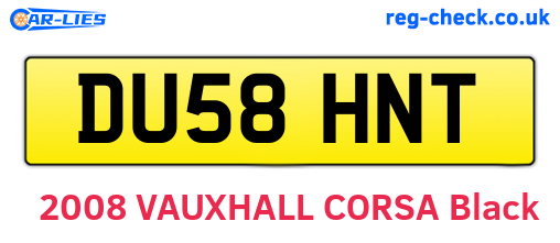 DU58HNT are the vehicle registration plates.