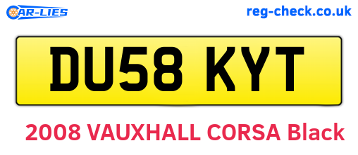 DU58KYT are the vehicle registration plates.