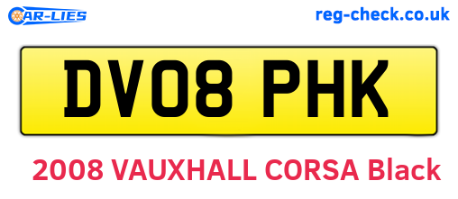 DV08PHK are the vehicle registration plates.